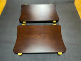 a pair of monoblock shelves made from solid wood with a surface thickness of 5cm (2 inches)