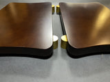 a pair of monoblock shelves made from solid wood with a surface thickness of 5cm (2 inches)