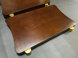 a pair of monoblock shelves made from solid wood with a surface thickness of 5cm (2 inches)