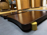 a pair of monoblock shelves made from solid wood with a surface thickness of 5cm (2 inches)