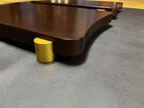 a pair of monoblock shelves made from solid wood with a surface thickness of 5cm (2 inches)